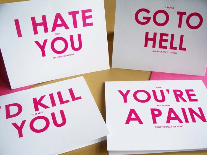 My FUnny Valentine--6 Funny Love Humor Cards And Envelopes Set of 6--Laser Printed Funny Valentines Day Cards