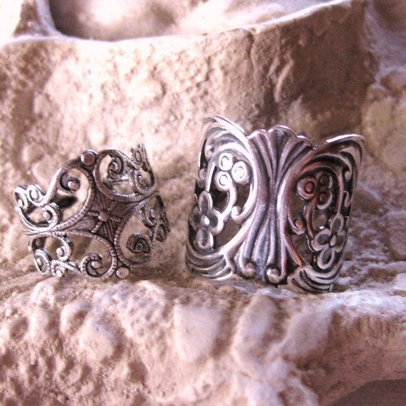 Gypsy Fingers - filigree rings silver