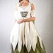 Bridal Faery Skirt - Gaia - soft natural greens - size L