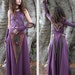 Cosy floor length skirt - Purple and brown - size L