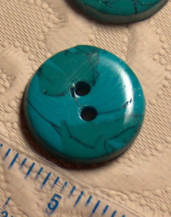 Handcrafted Round Rock Turquoise Buttons Polymer Clay No.29