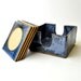 Ceramic Coasters with Holder (Set of 4) Cobalt blue handmade stoneware Serving trivets