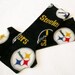 fingerless gloves armwarmers handmade from PITTSBURGH STEELERS fleece - bombshellsports