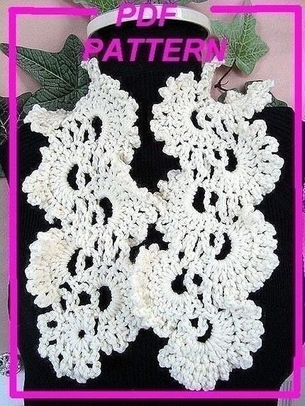 Crochet pattern scarf num 207 Simplified QUEEN ANNE'S LACE, Cowl, Neckwarmer, Collar or Scarf. sell your finished items