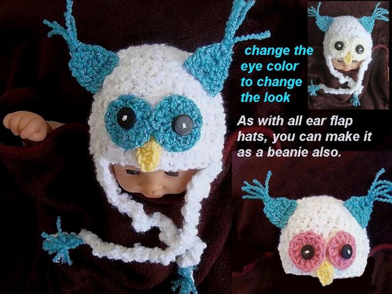 Crochet PATTERN SNOWY OWL Hat.num 360... all sizes from newborn to adult.... permission to sell your finished items.