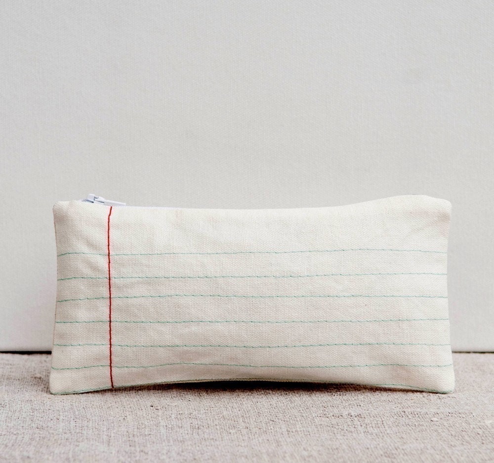 lined paper zippered case