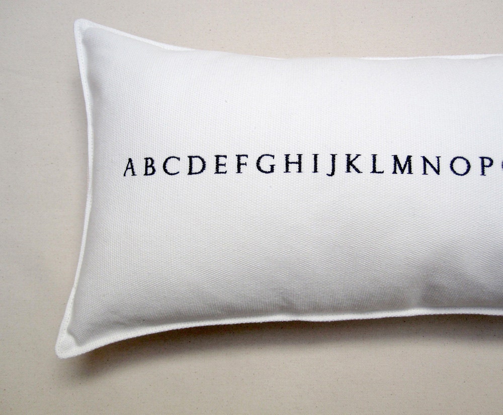 alphabet pillow / white