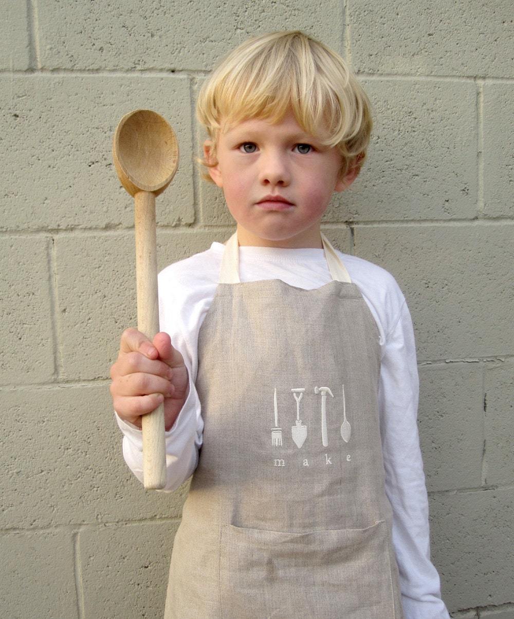 kids linen apron