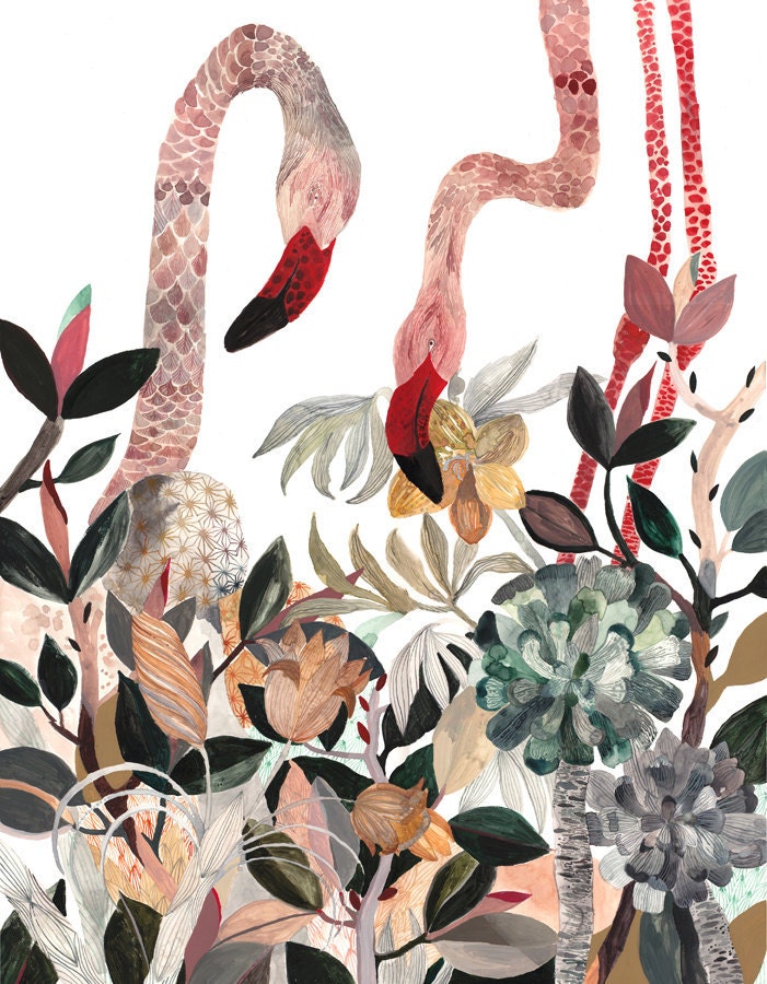 Two Flamingos - Large Archival Print