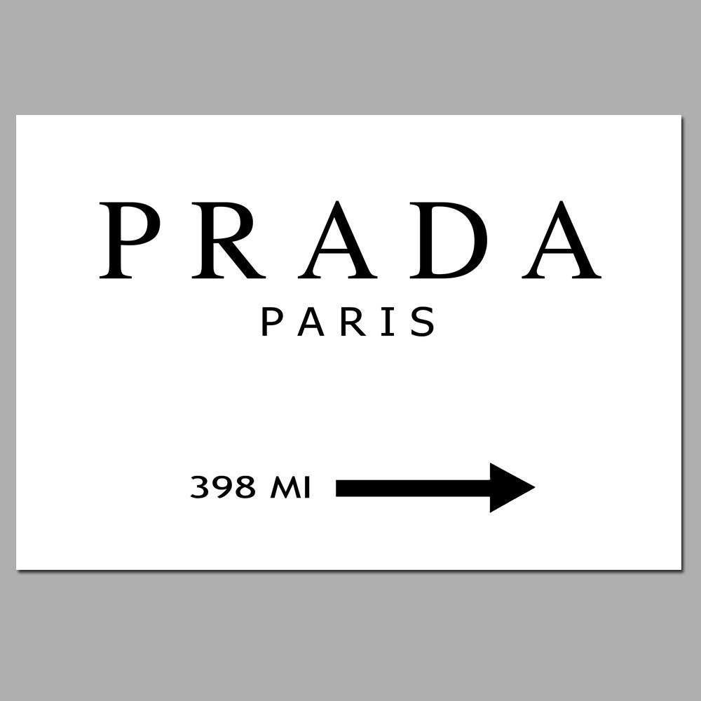 PRADA MILAN - 13x19 Large Size Print - Black and White - Gossip Girl, Fashion, Art - Customizable With Your City or State