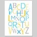 Modern Alphabet - 8x10 - Kids Wall Art for Nursery or Playroom - Choose Your Colors - Shown in Gray, Yellow, and More