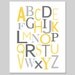 Modern Alphabet - 8x10 - Kids Wall Art for Nursery or Playroom - Choose Your Colors - Shown in Gray, Yellow, and More