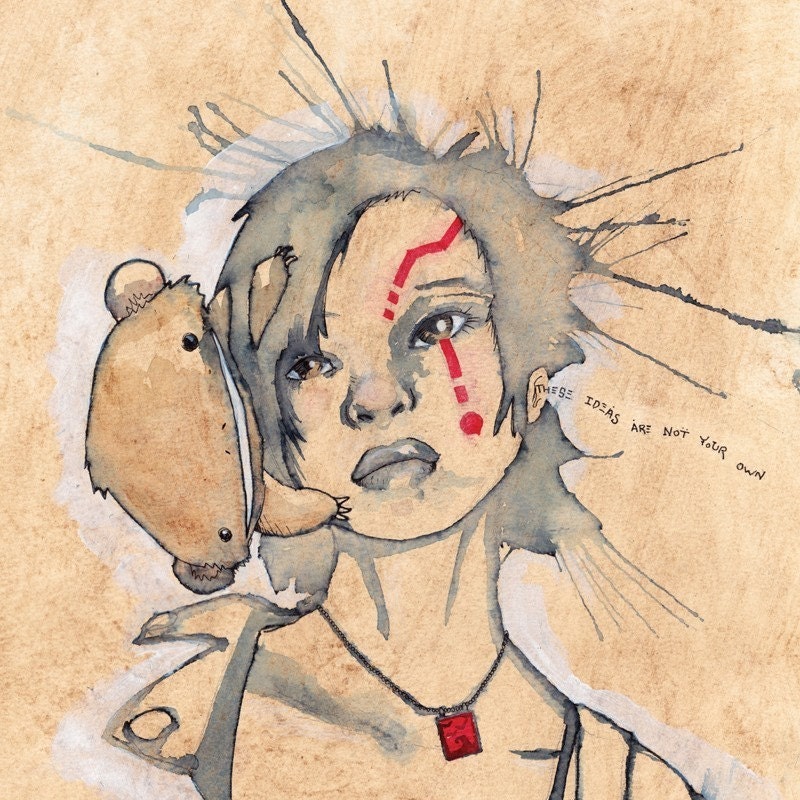 These Ideas Are Not Your Own - 11x14 Illustration Art Print by Cody Vrosh - Ink on Espresso Tinted Paper