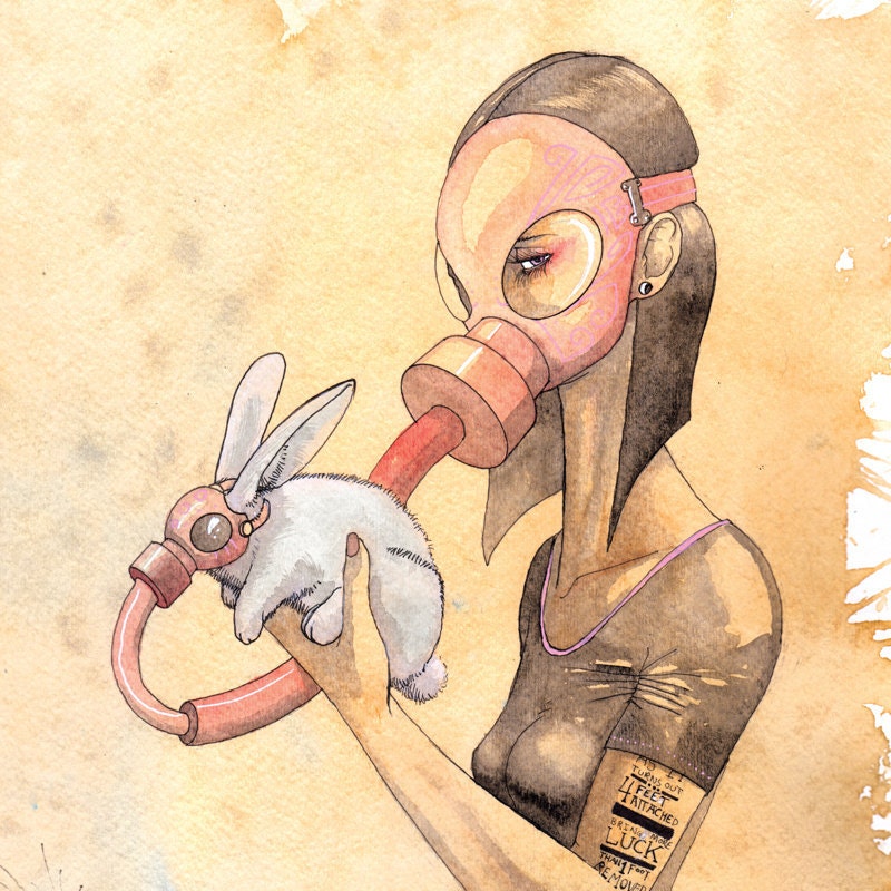 4 Feet Attached Brings More Luck Than 1 Removed - 11x14 Art Print by Cody Vrosh - Watercolor on Coffee Tinted Paper