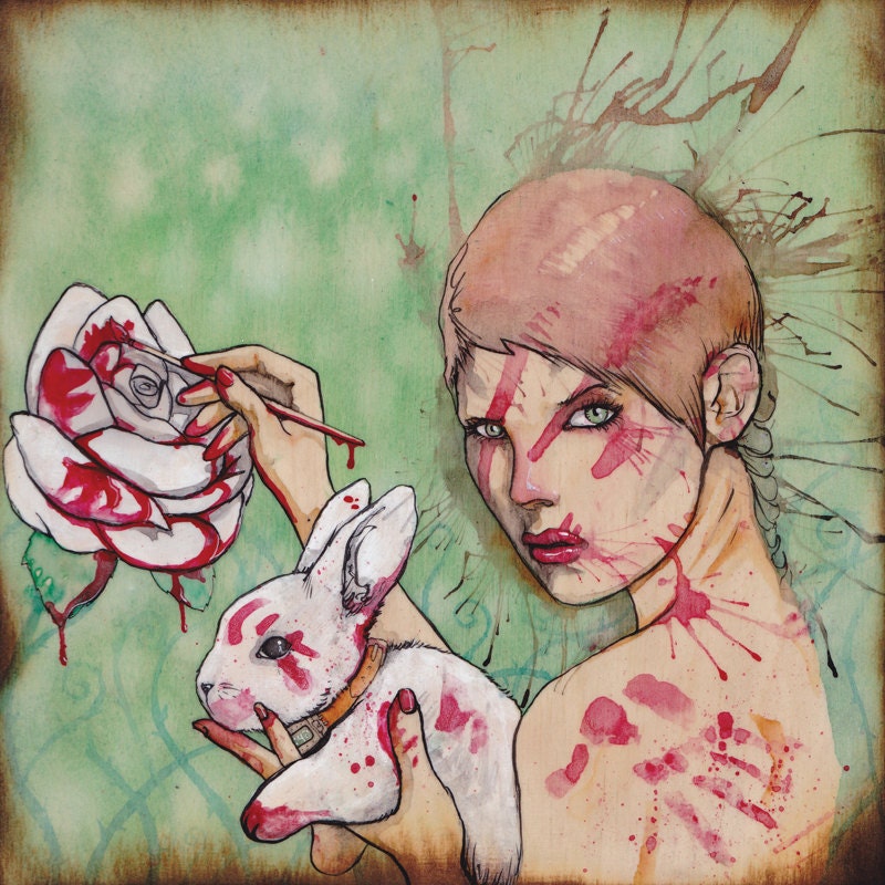 Painting The Roses Red  - 11x14 Print - Alice In Wonderland