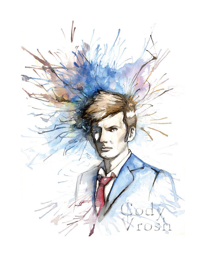 The Tenth Doctor  - 11x14 Illustration Art Print by Cody Vrosh - David Tennant from Doctor Who