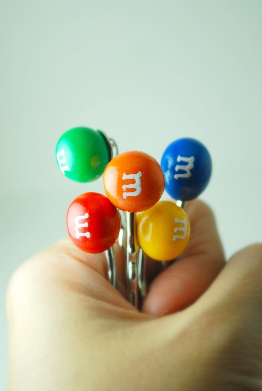 Candy Bobby Pins in Polymer Clay. Handmade Miniature Polymer Clay Food Hair Bobby Pin. Back to School