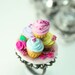 Marie Antoinette Cupcake Ring in Mniature Polymer Clay Food Jewelry