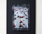 Unique wall decoration Mixed media art Photo art print Time flows In black grey and other colors Statement gift Interior item