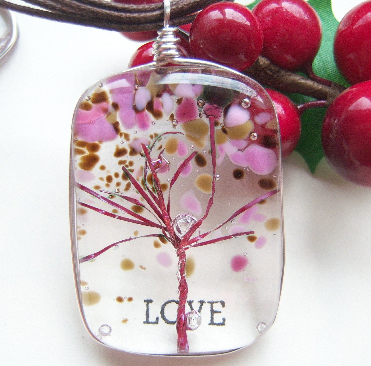 Fused Glass Tree of Life Pendant
