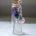 Glass Vial Necklace Glass Bottle Necklace Make a Wish Necklace with Purple Flower - 24 inches