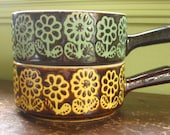 Delightful Vintage Duo of Chowder Soup Bowls with Flowers
