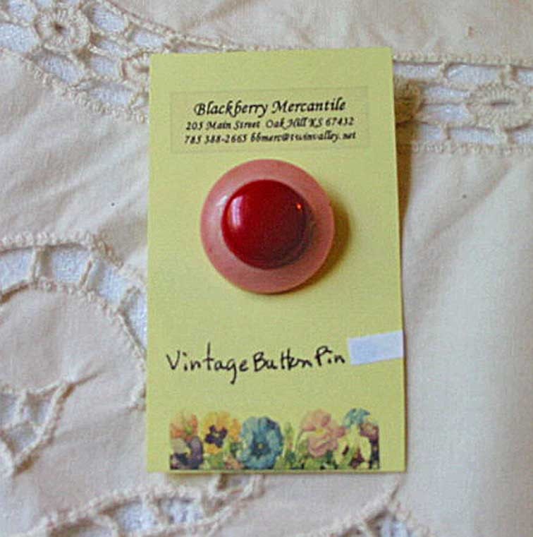 Tangerine and Cherry Red BAKELITE BUTTONS BROOCH Hot Colors, Pin Style, Vintage Button Jewelry, Handmade Kitsch