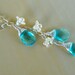 Aqua Cascade Necklace - crystal, silver, flowers