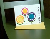 Circle Flowers Personalized Note Cards (Set of 10)