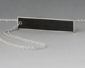 Barred Necklace black resin and sterling silver