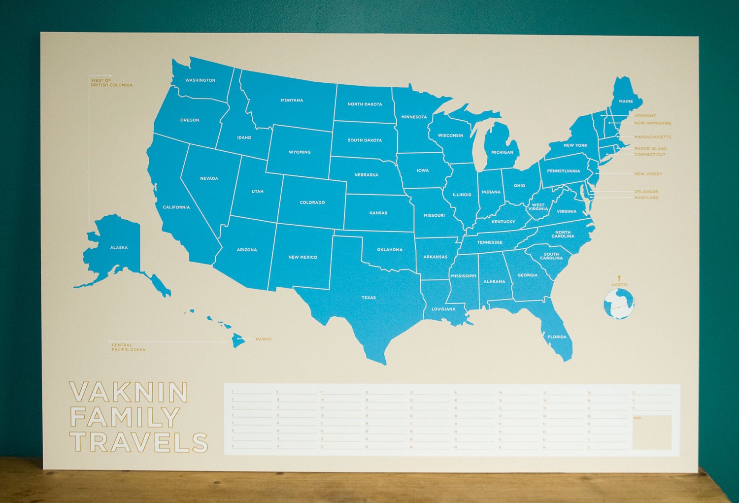 Personalized USA Travel Map