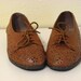 vintage 80s leather brown oxford flower cutout shoes 9 