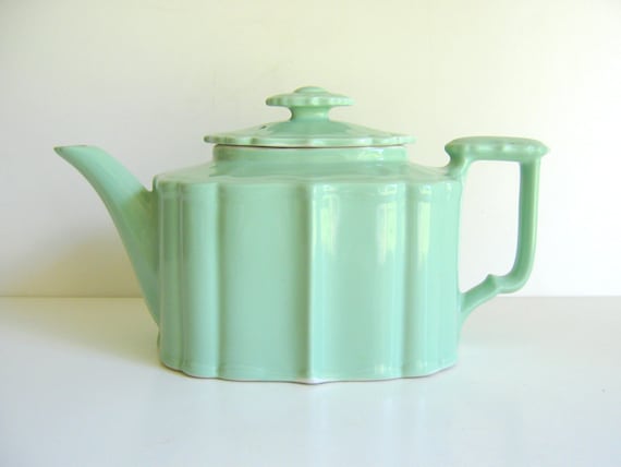 Mint Green Vintage Hall China Teapot by RollingHillsVintage