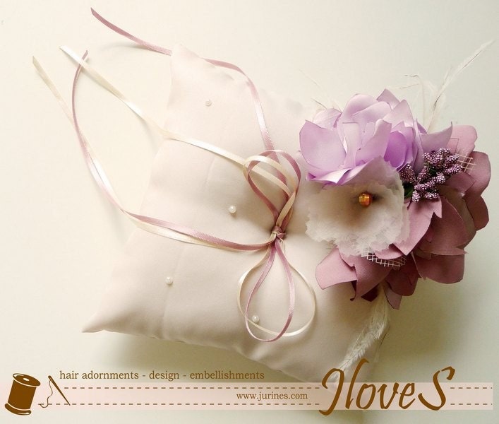 Silk Flower Pillow Ring Bearer- Custom Made to match your color theme