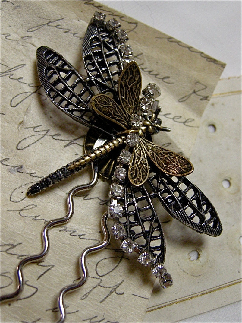 Large Dragonfly Hair Pin