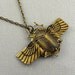 Steampunk Beetle Vintage Bronze Locket, Egyption, Symbolic, Scarab, Ancient ,Locket Long Chain- PHARAOH RESURRECTION