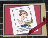 Handmade PaperArt Social Drinker Gift Card Holder, humorous, message inside, gift item, fun