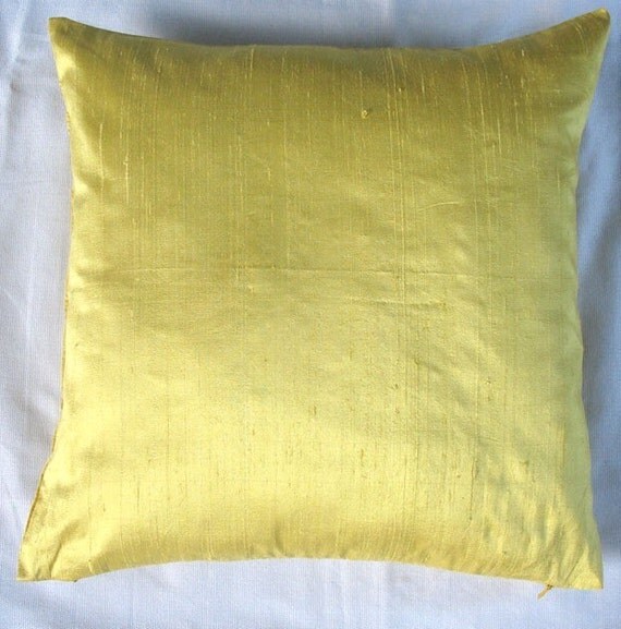 Yellow Chrysanthemum throw pillow with red embroidery 16X16 inch decorative cushion cover