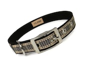 blackberry plaid metal buckle dog collar (3/4 inch)