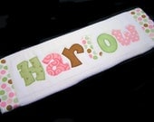Personalized Baby Burp Cloth - Appliqued - Harlow