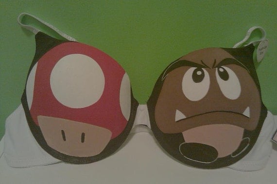 Mario Mushroom and Goomba Bra