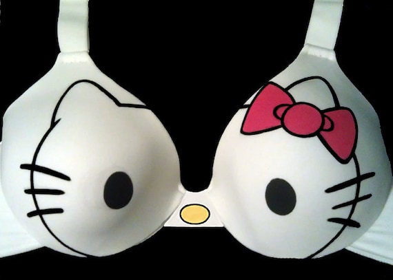 Handpainted Hello Kitty Bra