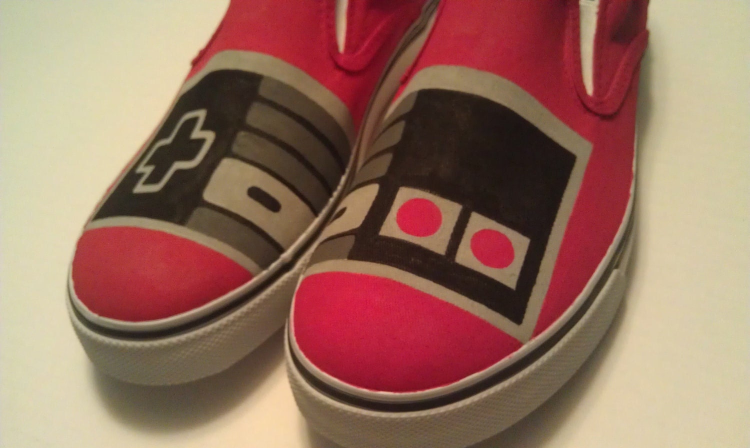 Hand Painted NES Controller Vans Slip On Shoes