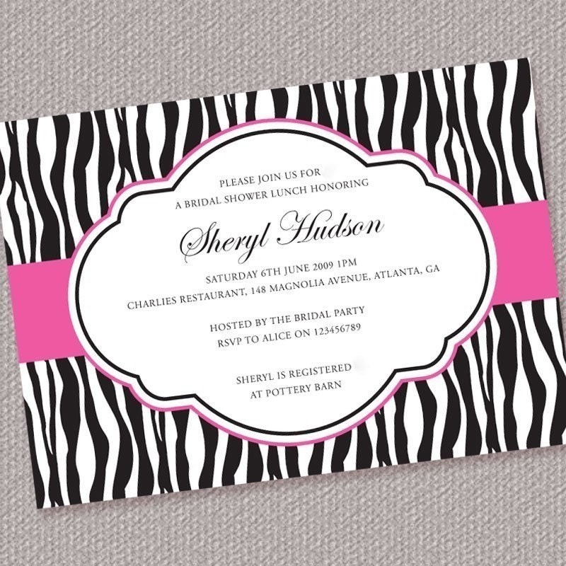 Zebra Invitation Paper