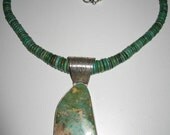 Ruth Ann Begay Turquoise Necklace Estate Piece High Lonesome Mine Stones Sterling Silver Magnificent