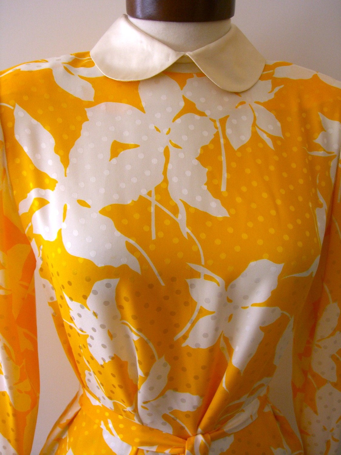 Jill Richards Silk Floral Dress Abstract DesignerVintage 1980's Small