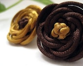 Rose Ponytail Holders - Gold, Brown