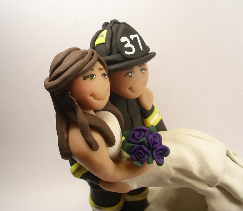 Firefighter Wedding Cake Topper - Rescue
