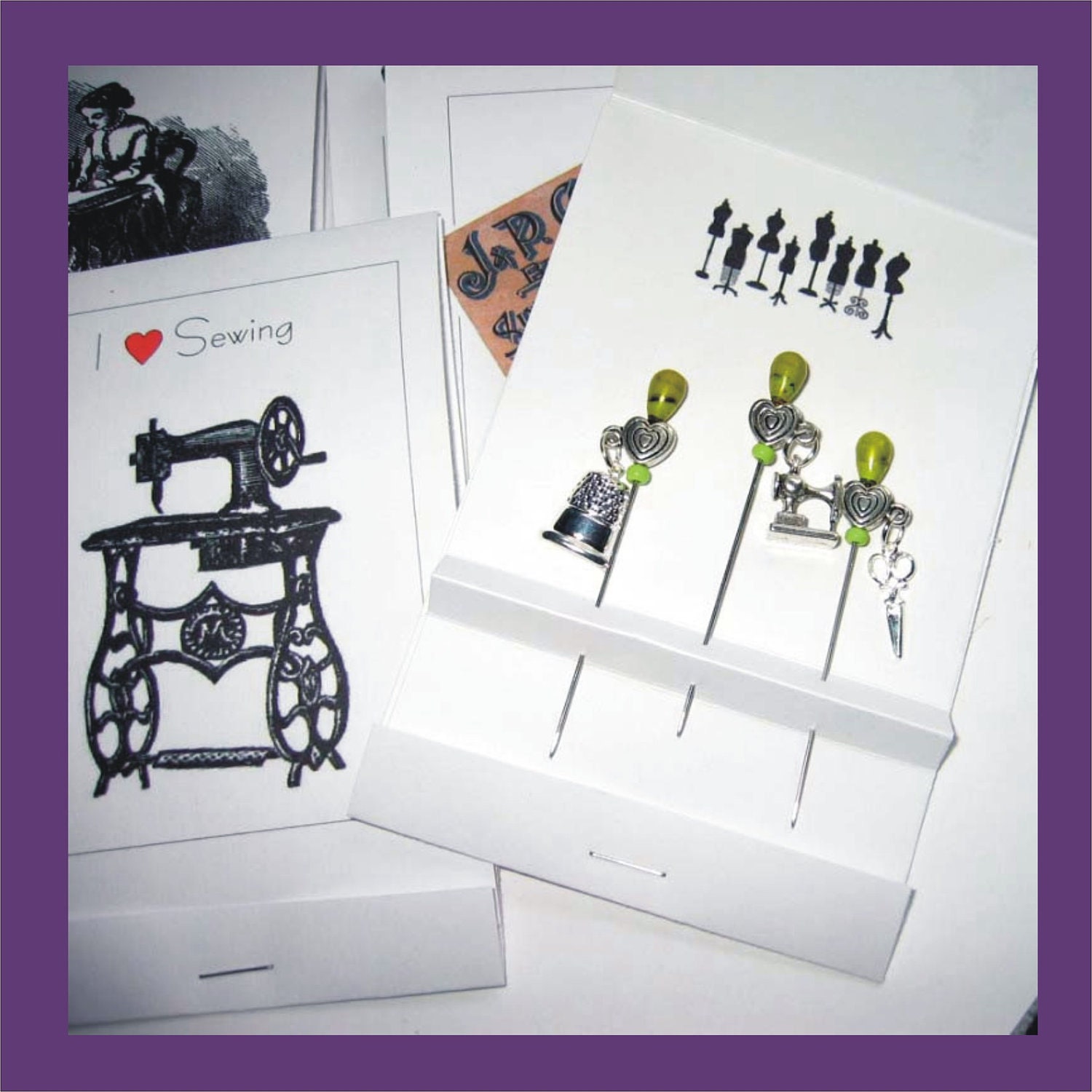 Sewing Themed Pins - Quilting - Scrapbooking - Cardmaking