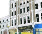 KENSINGTON BOOKSHOP - Limited edition print of original drawing - 8 x 11''